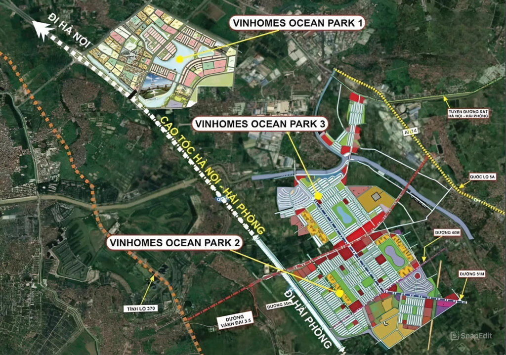 Vị Trí dự án Vinhomes Ocean Park