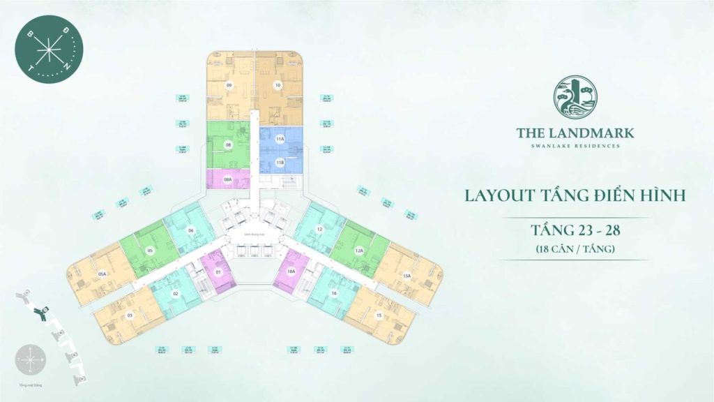 Mặt bằng Landmark Chung Cư Swanlake Onsen Ecopark