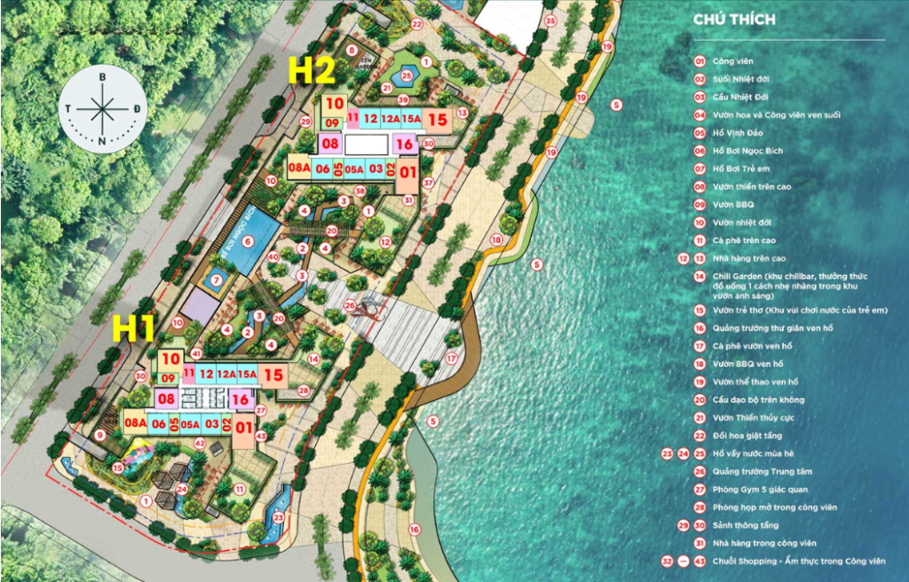 Mặt bằng điển hình toà H1 - H2