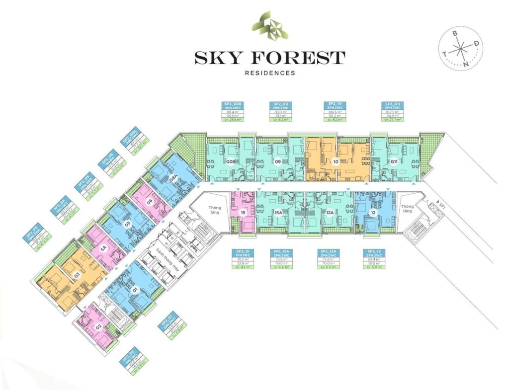 Mặt bằng tầng điển hình tòa SF2 tầng từ 05A – 12 Và 22-30 Mặt bằng tầng điển hình tòa SF2 tầng từ 05A – 12 Và 22-30
