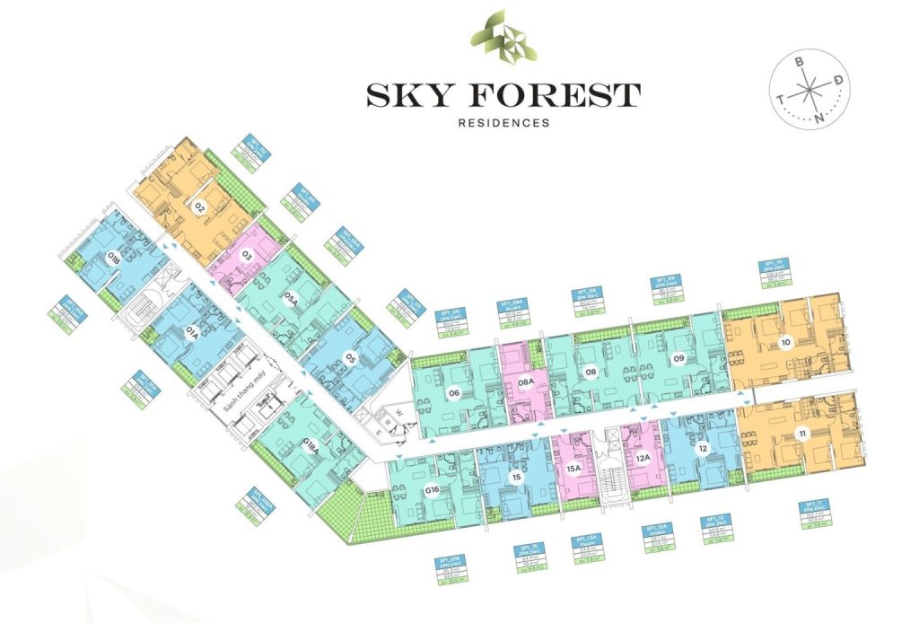 Mặt bằng tòa SF1 Mặt bằng tòa SF1