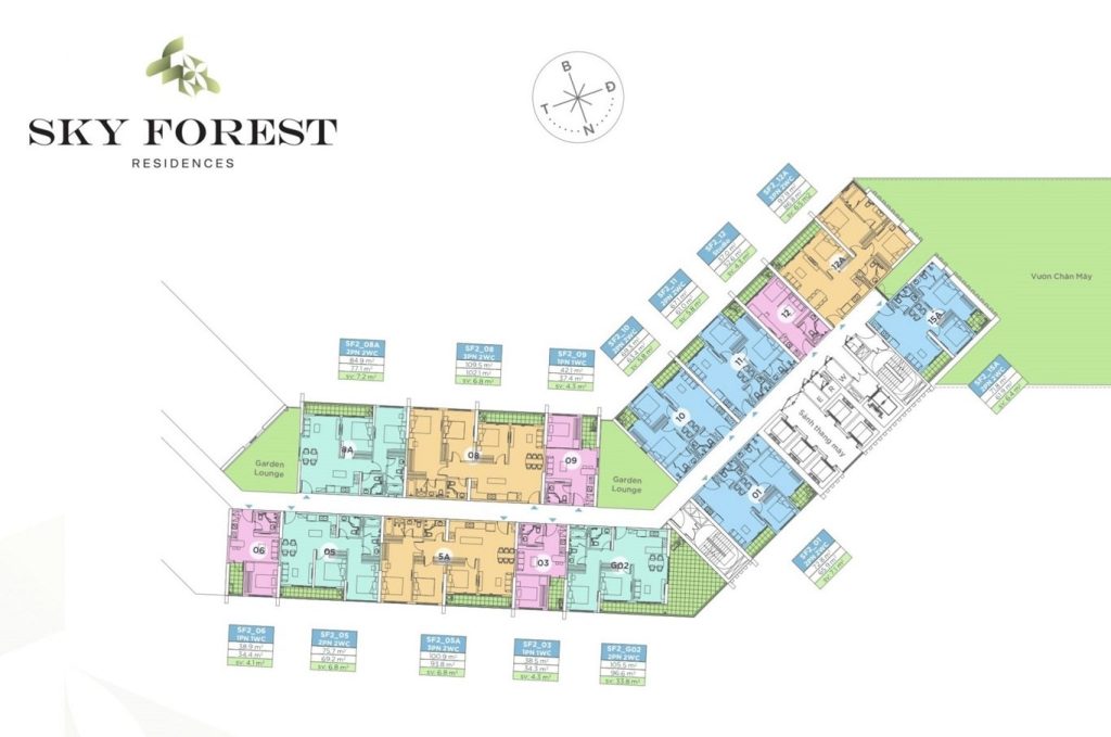 Mặt bằng tòa SF2 tầng từ 12A – 19 Và 31 – 38 Mặt bằng tòa SF2 tầng từ 12A – 19 Và 31 – 38