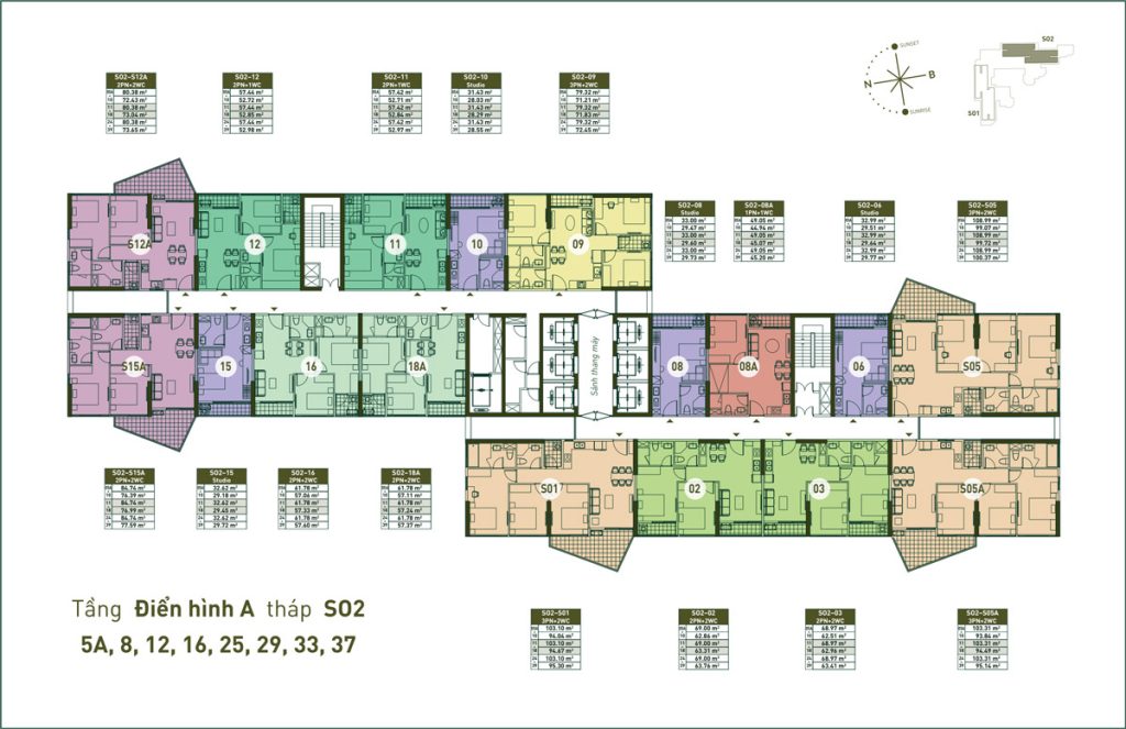Tầng Điển Hình A Tháp S02