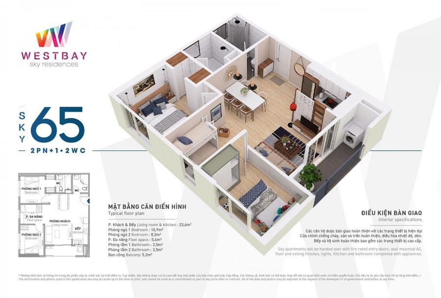 Mặt bằng căn hộ Sky65 WestBay Ecopark Mặt bằng căn hộ Sky65 WestBay Ecopark