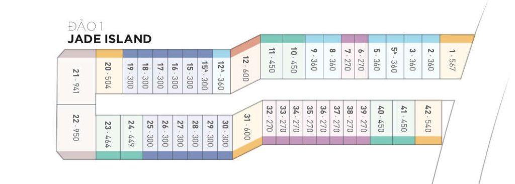 Mặt bằng đảo 1 jade island ecopark