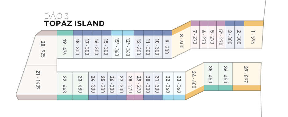 Mặt bằng đảo 3 Topaz Island Ecopark
