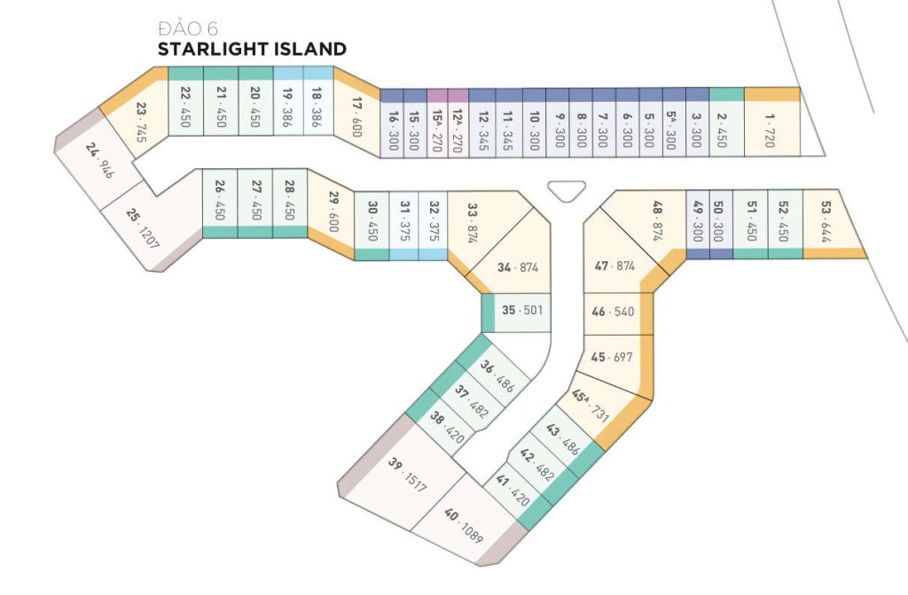 Mặt bằng đảo 6 Starlight island Ecopark
