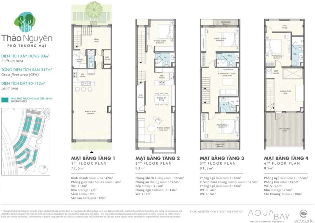 Mặt bằng nhà phố điển hình thảo nguyên ecopark Mặt bằng nhà phố điển hình thảo nguyên ecopark