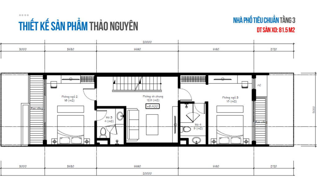 Mặt bằng nhà phố thảo nguyên điển hình t3 Mặt bằng nhà phố thảo nguyên điển hình t3