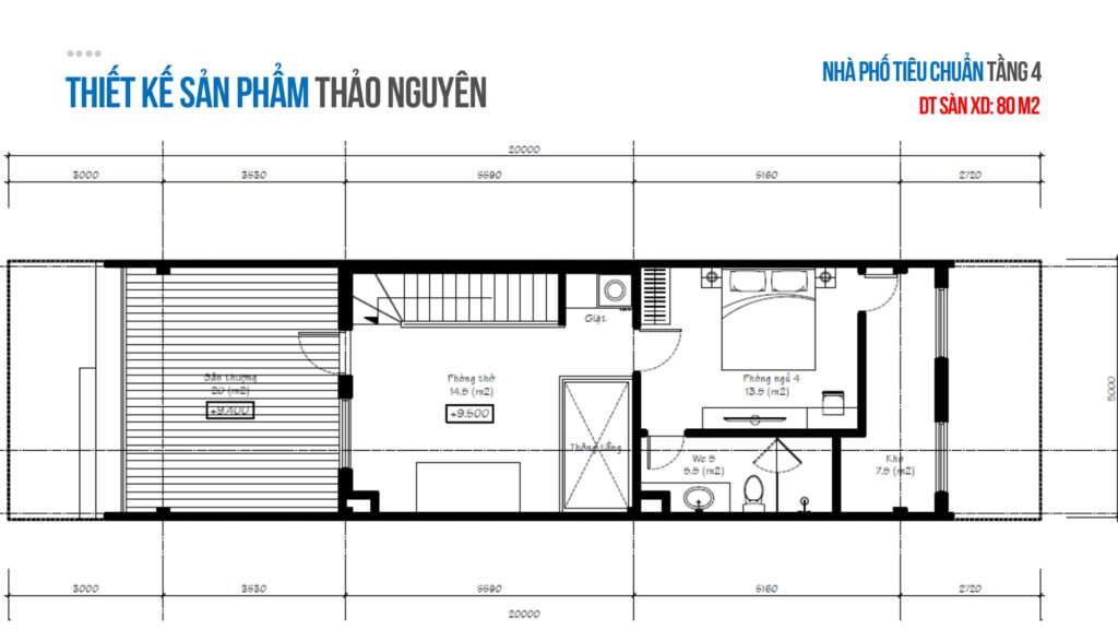 Mặt bằng nhà phố thảo nguyên điển hình t4 Mặt bằng nhà phố thảo nguyên điển hình t4