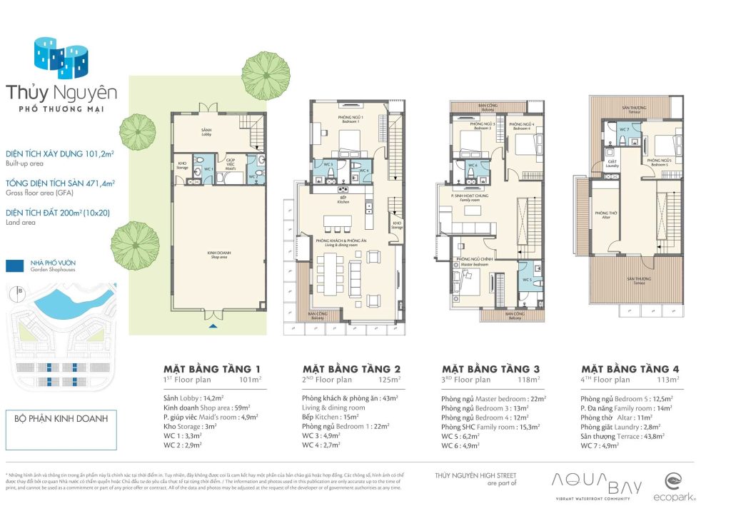 mặt bằng nhà phố thủy nguyên vườn