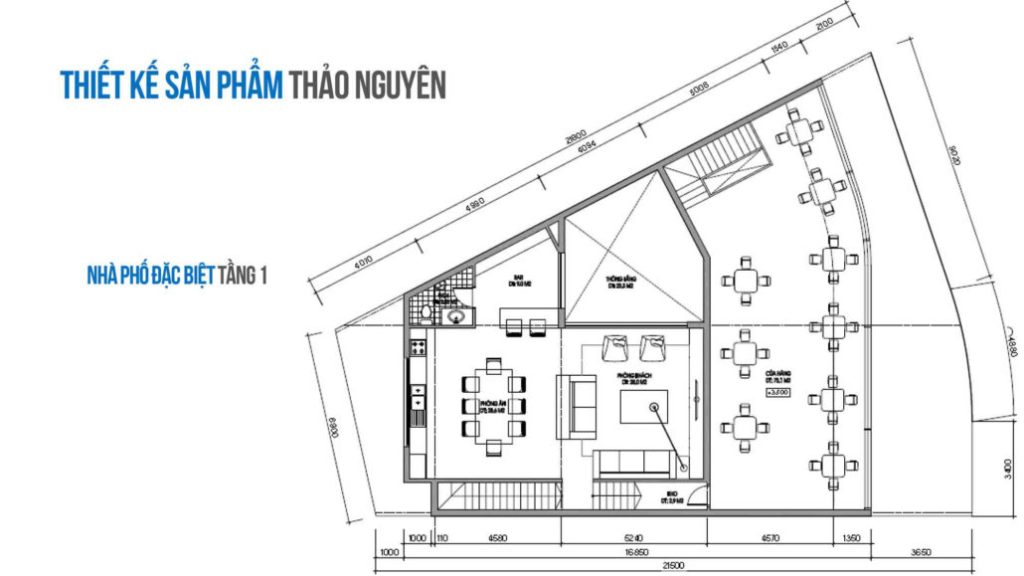Mặt bằng tầng 1 nhà phố đặc biệt thảo nguyên Mặt bằng tầng 1 nhà phố đặc biệt thảo nguyên