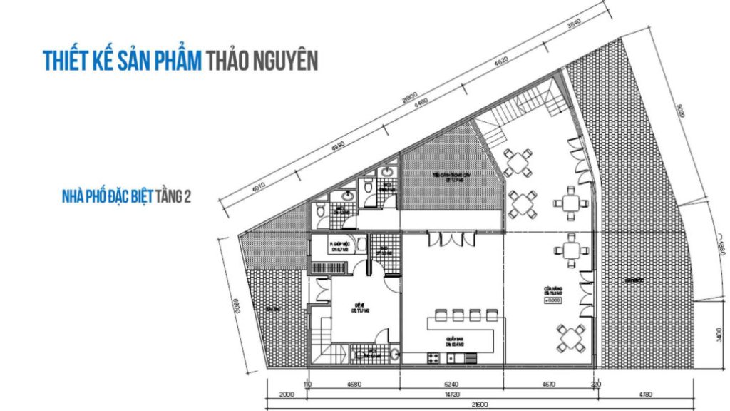 Mặt bằng tầng 2 nhà phố đặc biệt thảo nguyên