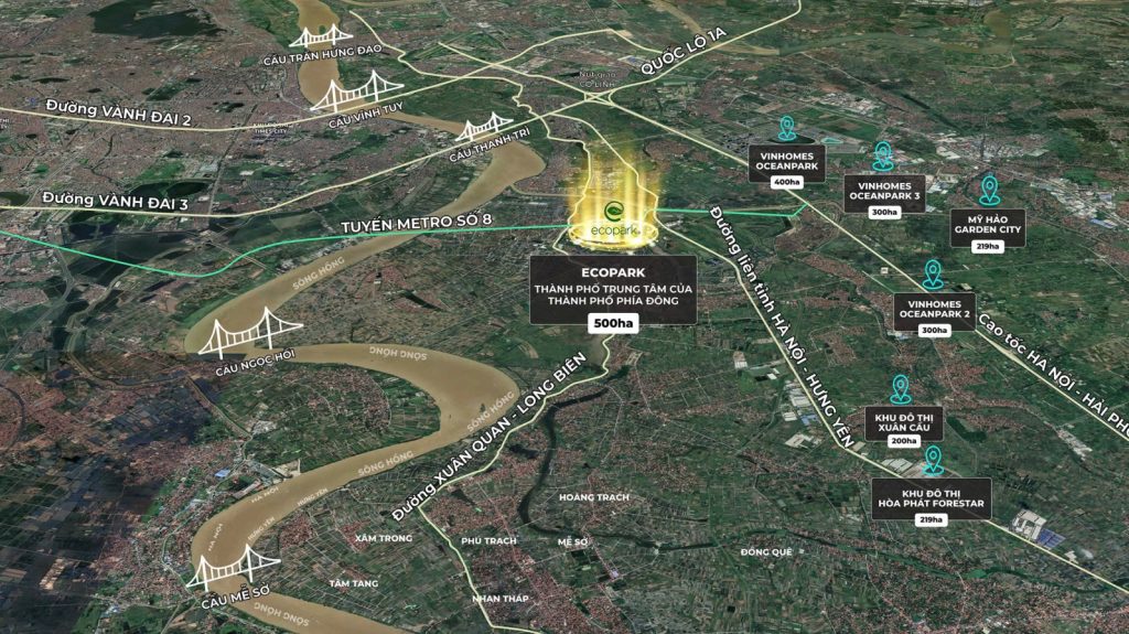 Vị trí dự án Ecopark Hưng Yên