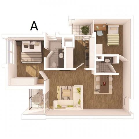 Căn hộ chung cư Rừng Cọ - 71m2