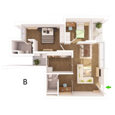 Căn hộ chung cư Rừng Cọ - 83m2