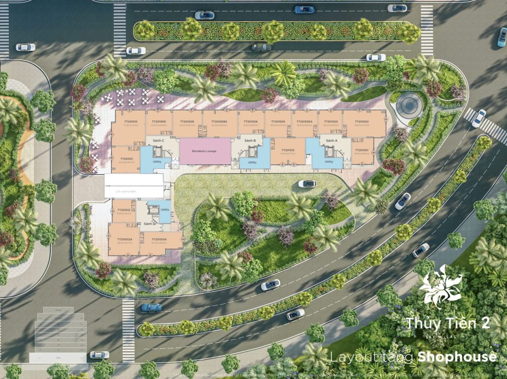Mặt bằng shophouse khối đế Thuỷ Tiên 2