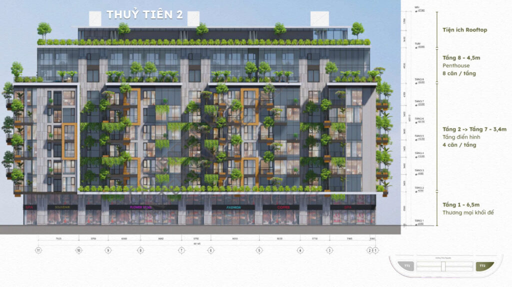 mặt đứng trung tầng Thủy Tiên Ecopark 2