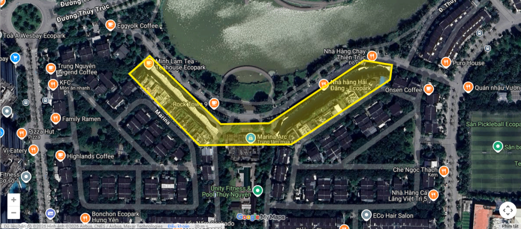 Vị trí Shophouse Marina ARC Ecopark Vị trí Shophouse Marina ARC Ecopark