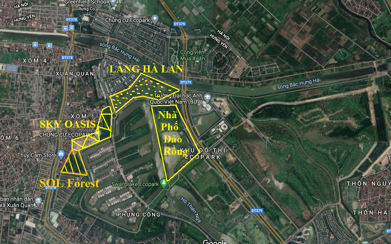 Kết nối nhà phố thương mại đảo rồng Ecopark Dragon Island