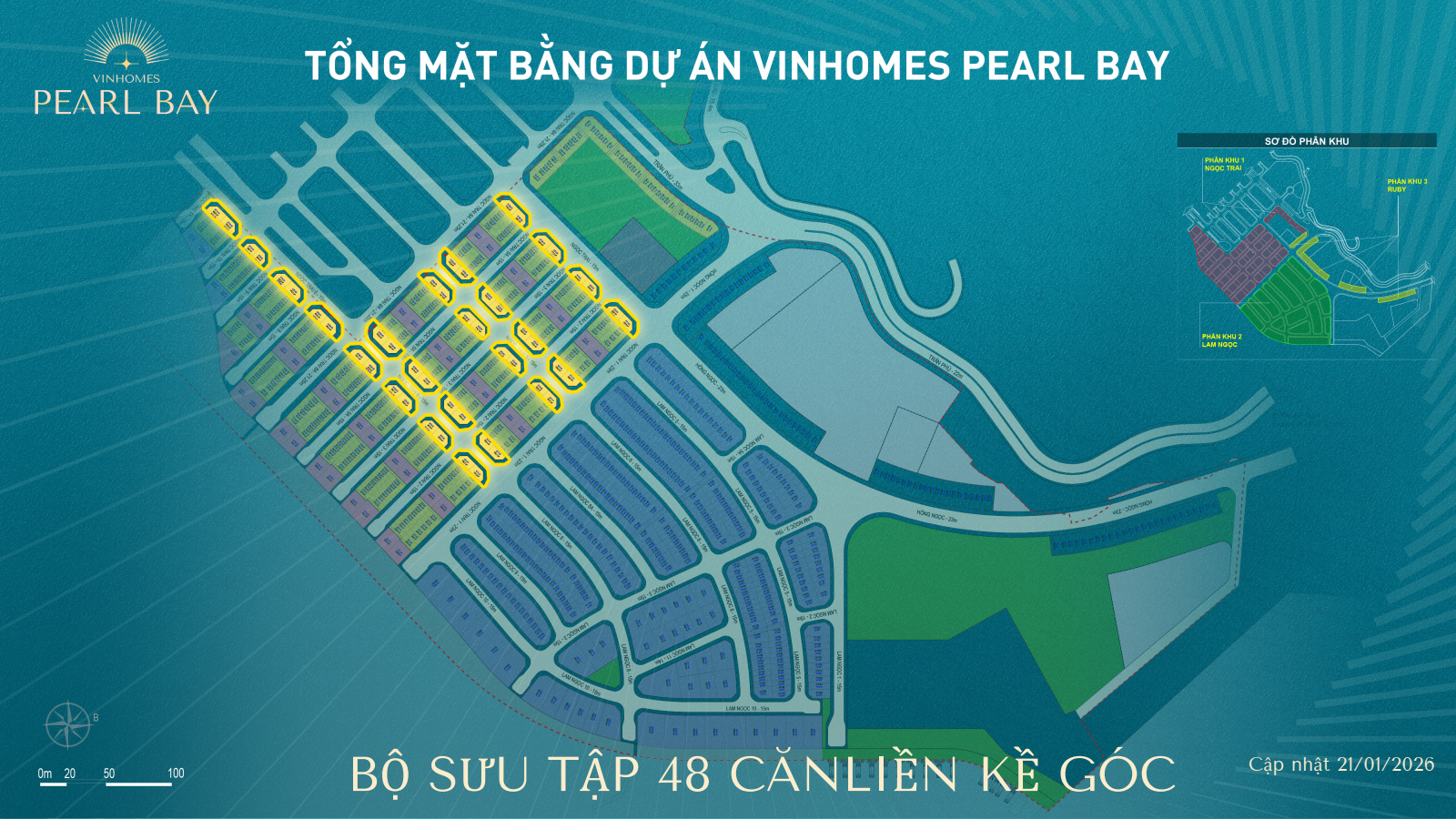 48 căn liền kề góc Vinhomes Pearl Bay