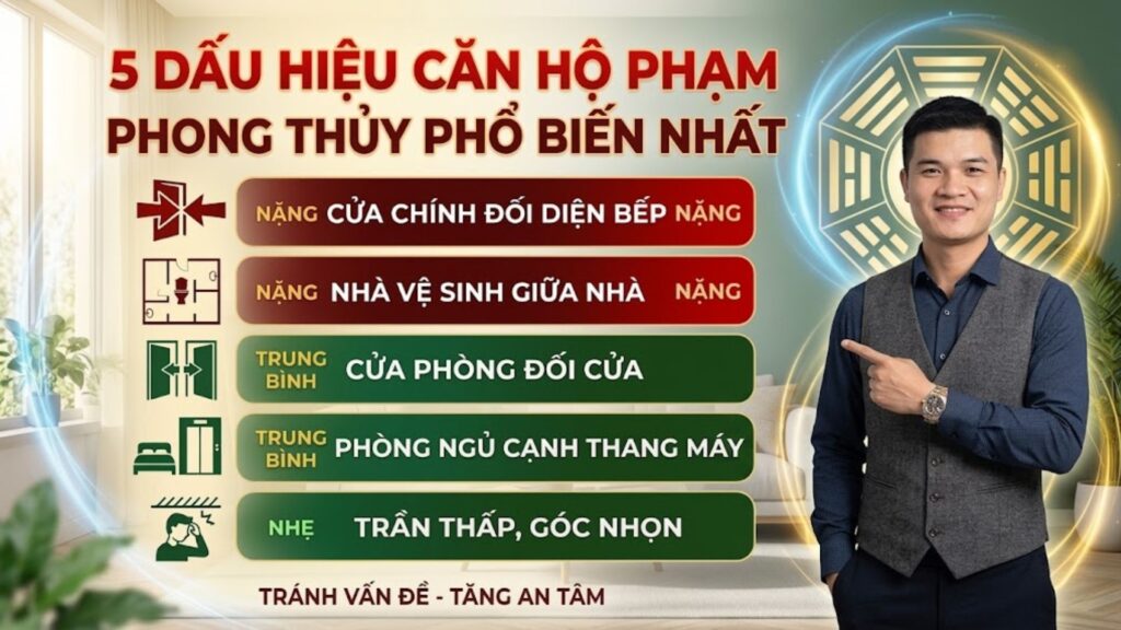 5 Dấu Hiệu Căn Hộ Phạm Phong Thủy Phổ Biến Nhất