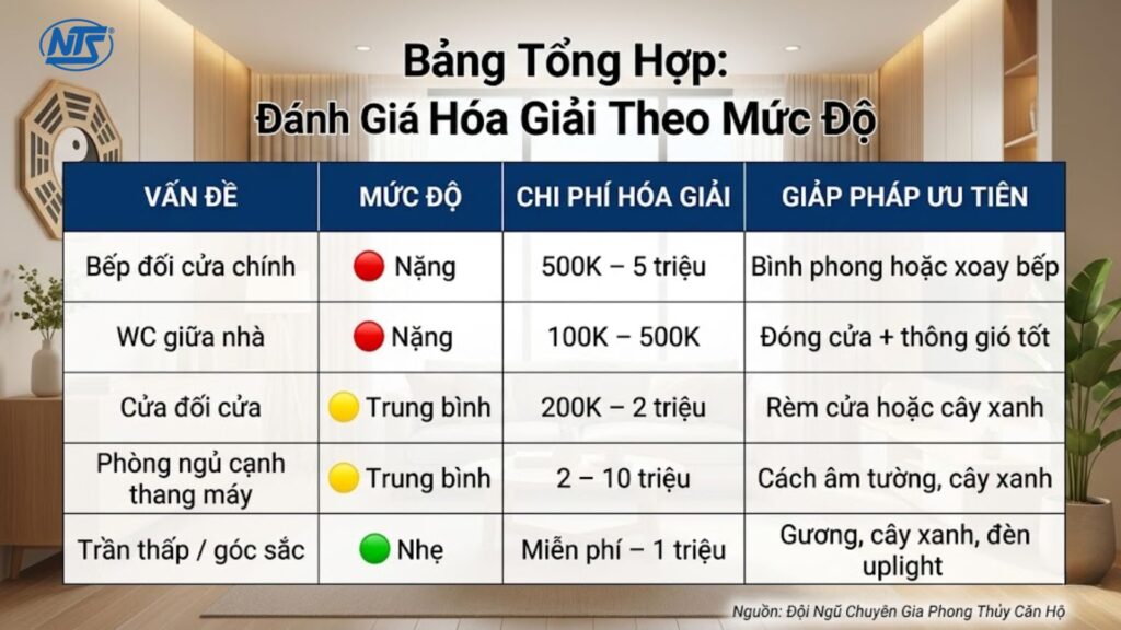 Bảng Tổng Hợp Đánh Giá & Hóa Giải Theo Mức Độ