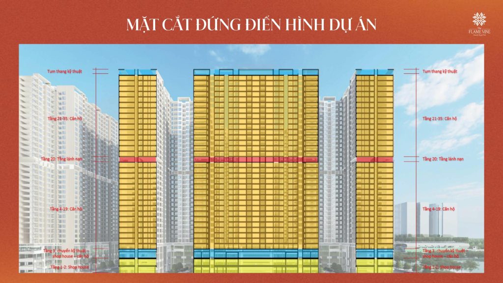 Mặt bằng cắt điển hình The Flame Vine