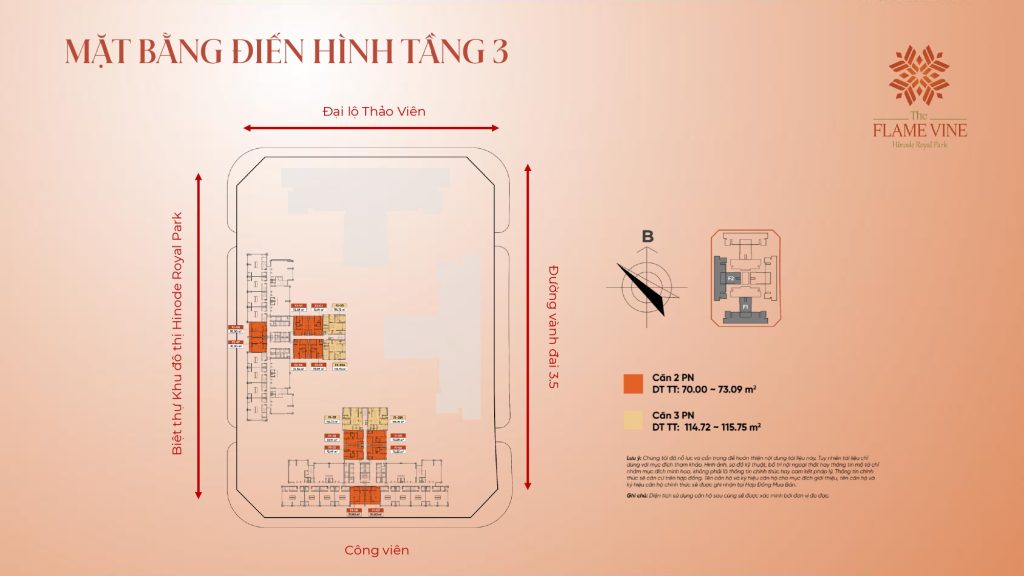 Mặt bằng điển hình tầng 3