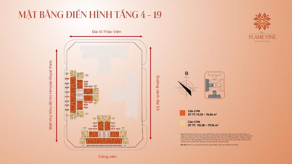 Mặt bằng điển hình tầng 4 - 19
