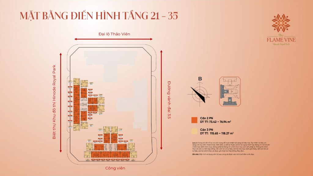 Mặt bằng điển hình tầng 21 - 35