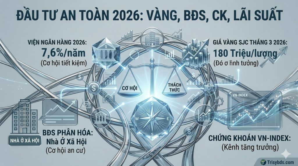 Lãi Suất Tăng Cao 2026: Vàng, Chứng Khoán, BĐS – Kênh Đầu Tư Nào An Toàn?
