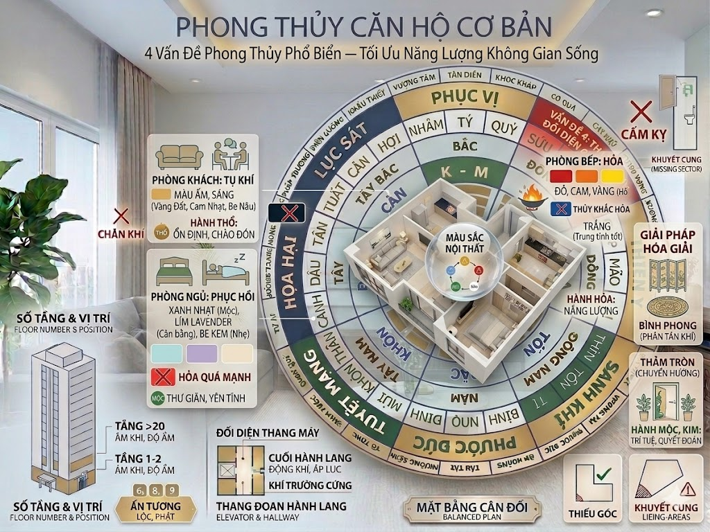 Màu Sắc Nội Thất Theo Phong Thủy Từng Phòng