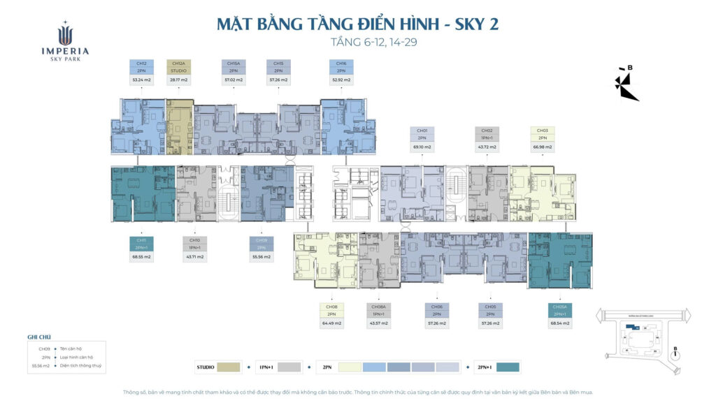Sky 2 tầng 6 - 12, 14 - 29