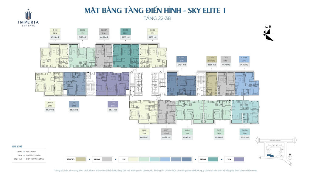 Sky Elite 1 tầng 22 - 38