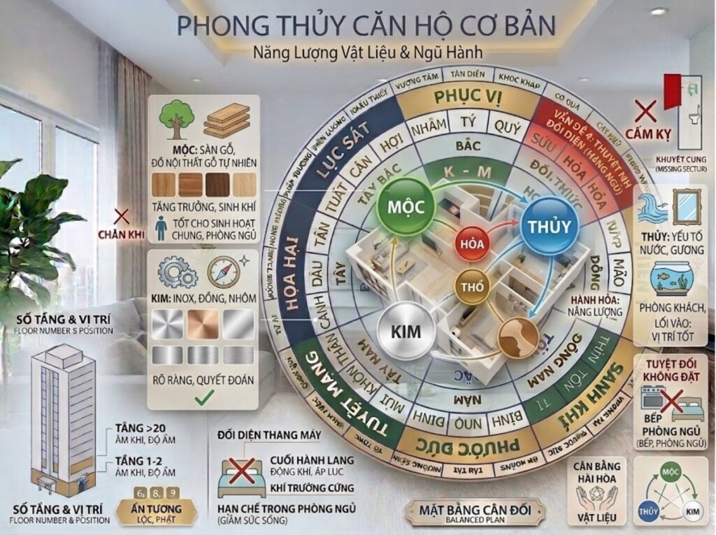 Vật Liệu và Ngũ Hành Trong Thiết Kế Nội Thất