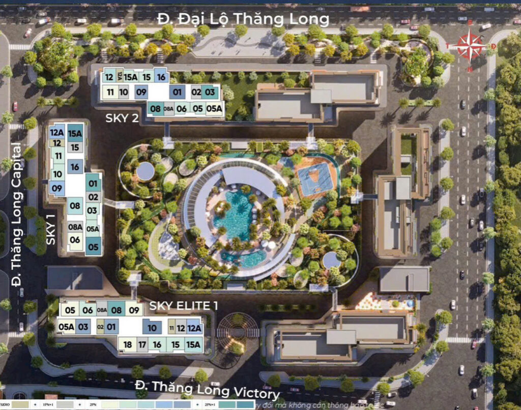 Vị trí các tòa Imperia Sky Park