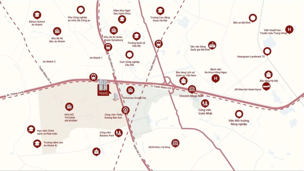 Vị trí dự án Metropoli5 An Khánh