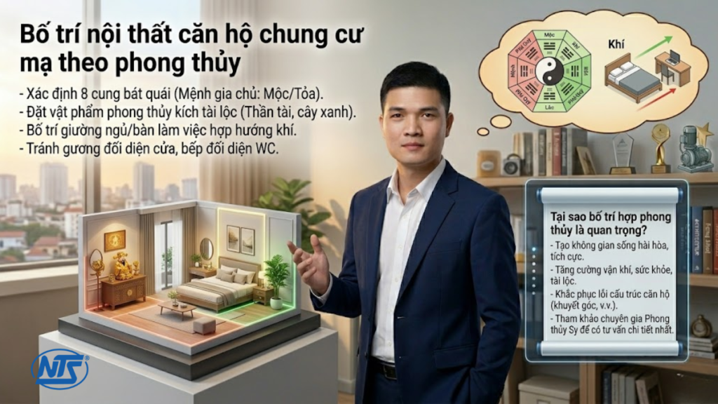 Bố trí nội thất căn hộ chung cư theo phong thủy