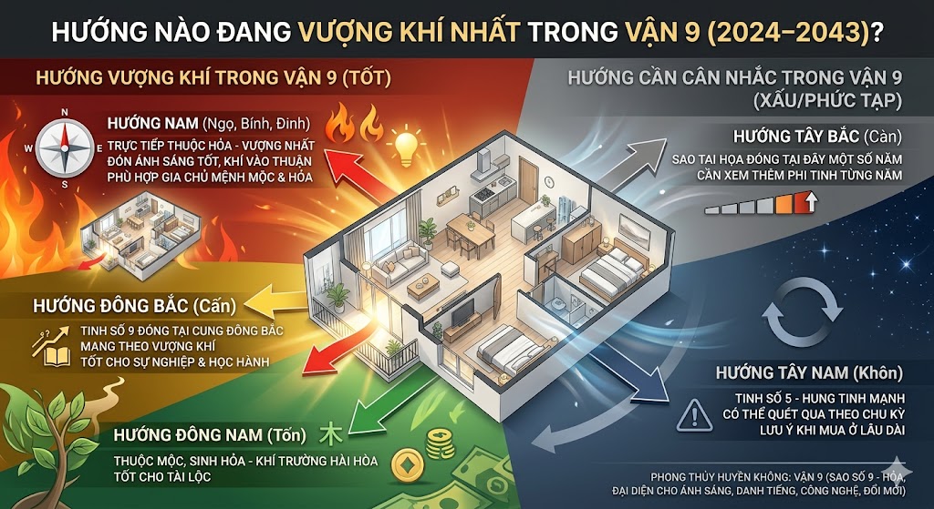 Hướng Nào Đang Vượng Khí Nhất Trong Vận 9