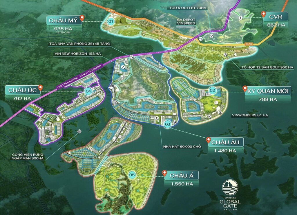 5 phân khu tại Vinhomes Global Gate