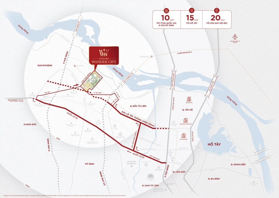 Kết nối tổng thể Vinhomes Wonder City